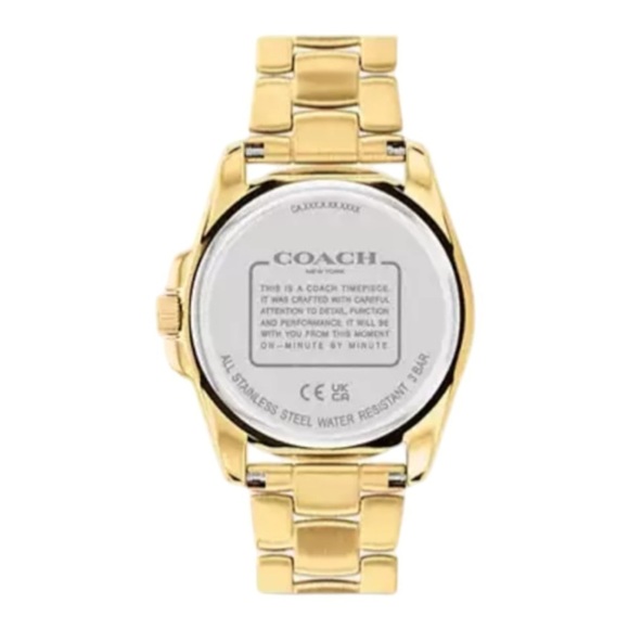 NWT COACH Greyson Watch, Goldstone 36Mm Stunning
